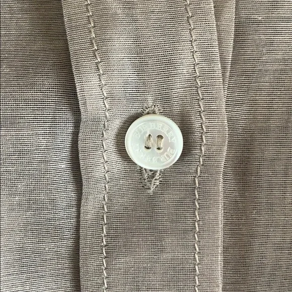 BURBERRY Gray Rope Sleeve Chiffon Semi-Sheer Shirt - Picture 7 of 8